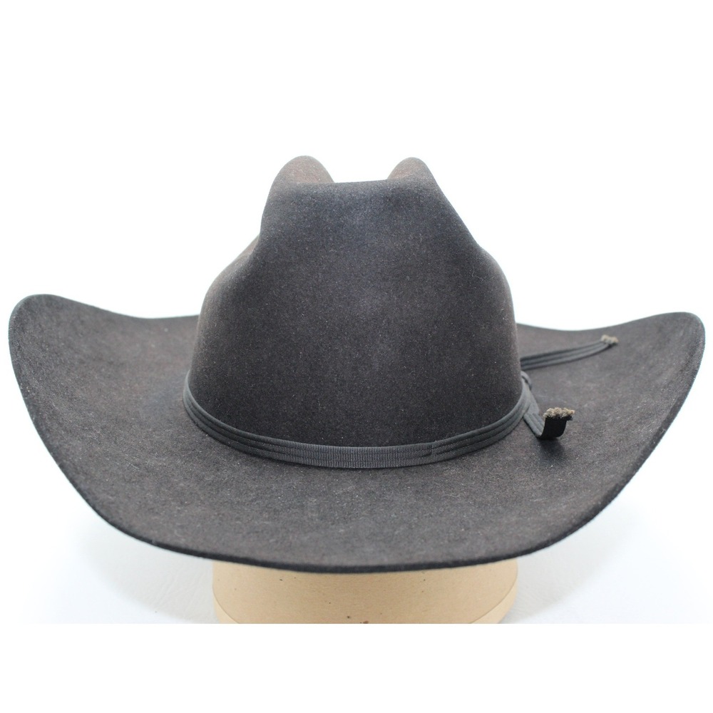 Vintage Resistol Dakota XX Fur Felt Cowboy Hat Black 7 1/8 with Original Box